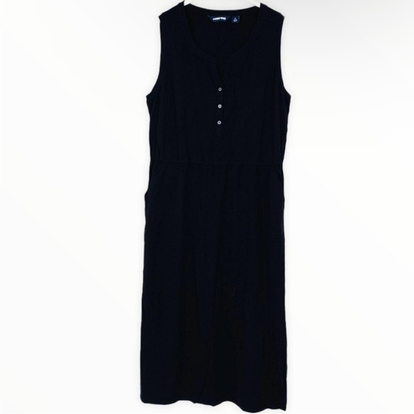 Lands End Sleeveless Henley Midi Dress Large NWOT - Picture 2 of 6